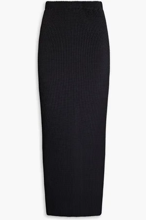 ROSETTA GETTY Plissé-satin maxi skirt
