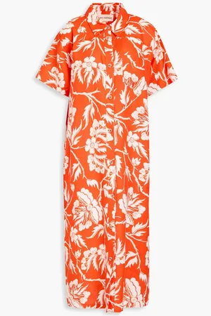 Mara Hoffman Abbie floral-print hemp midi shirt dress