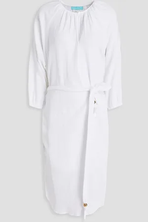 Melissa Odabash Katie gathered cotton-voile dress