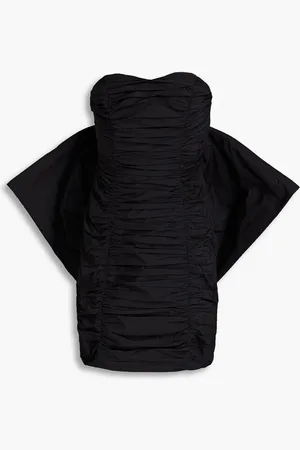 ROTATE Strapless bow-detailed ruched taffeta mini dress