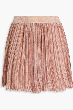 Isabel Marant Brayton metallic ribbed-knit mini skirt - Pink