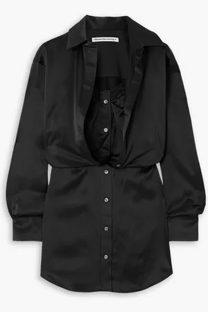 Alexander Wang Lace-trimmed silk-satin mini dress