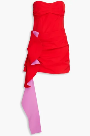 Simkhai Adina strapless draped crepe mini dress