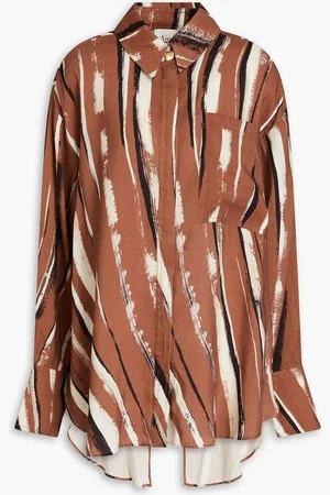 AJE Imagine printed linen-blend shirt