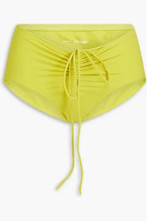 CHRISTOPHER ESBER Odessa ruched high-rise bikini briefs - Green