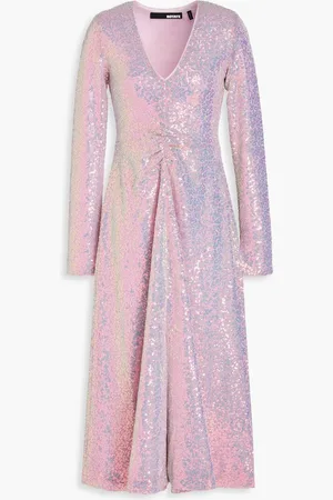 ROTATE Sierra sequined stretch-tulle midi dress - Pink