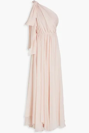 MARIA LUCIA HOHAN One-shoulder gathered crepon gown - Pink
