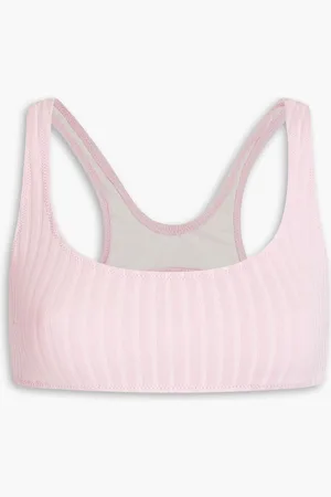 Solid Jayden cutout ribbed bikini top - Pink