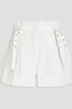 3.1 Phillip Lim Hammered cotton and linen-blend shorts - White