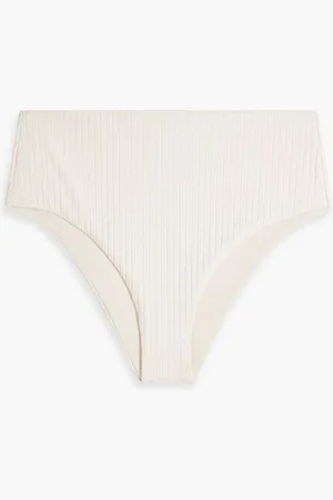 ONIA Sabrina ribbed high-rise bikini briefs - White