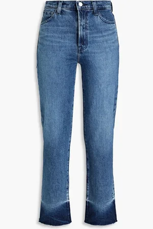 J Brand Faded high-rise straight-leg jeans - Blue