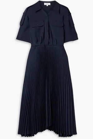 A.L.C. Liam pleated jersey midi dress - Blue