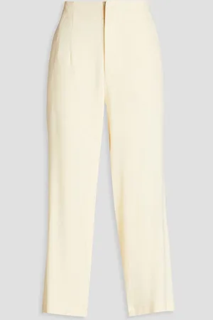 GENTRYPORTOFINO Cropped piqué wide-leg pants - White