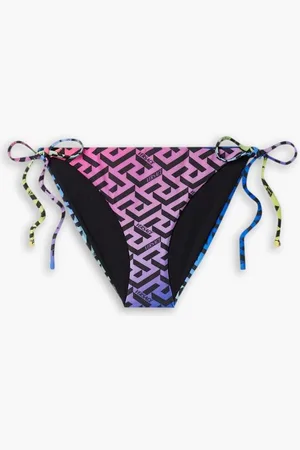 VERSACE La Greca printed bikini bottoms