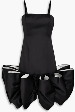 ROTATE Leiza bow-embellished duchesse-satin mini dress