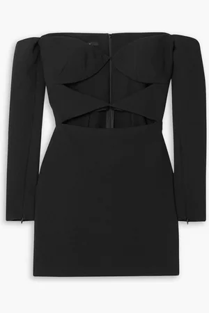 ALEX PERRY Hadley off-the-shoulder cutout stretch-crepe mini dress