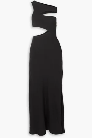 Staud Prismatic asymmetric cutout ribbed-knit maxi dress