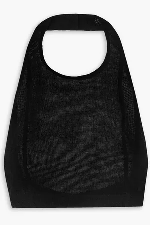 LE KASHA Jalo cropped linen halterneck top