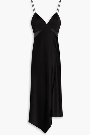 ALICE+OLIVIA Alice Olivia - Moriah asymmetric satin-crepe midi dress