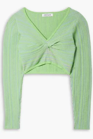 Anna Quan Lillian twisted cotton-blend sweater - Green