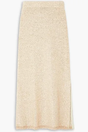 Altuzarra Dione sequin-embellished knitted midi skirt - White