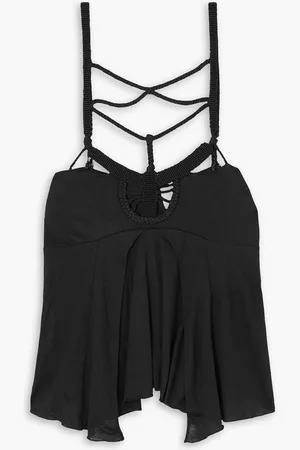 Isabel Marant Danila macramé-trimmed jersey and voile camisole
