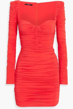 ALEX PERRY Hollis ruched jersey mini dress