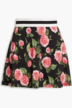 ALICE+OLIVIA Alice Olivia - Skirt-effect floral-print stretch-jersey shorts