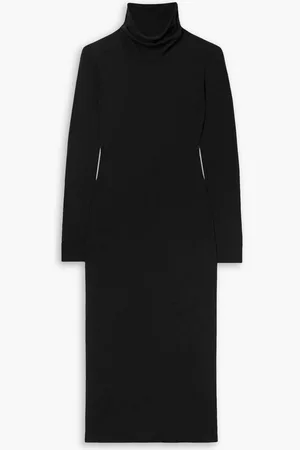 James Perse Stretch-cotton jersey turtleneck maxi dress