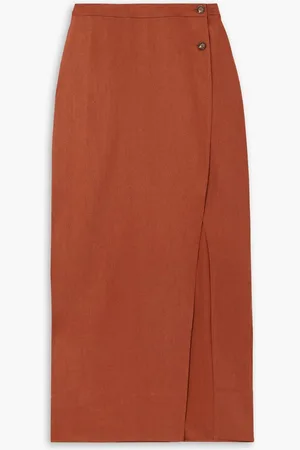 Reformation Kai TENCEL™ Lyocell-twill midi wrap skirt - Red