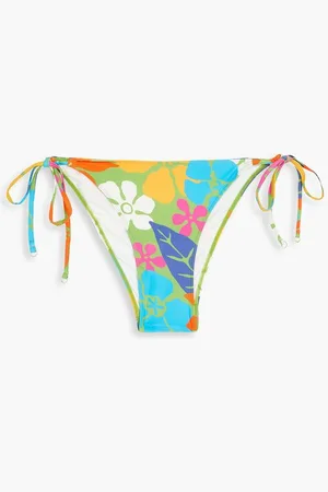 FAITHFULL THE BRAND Leo floral-print stretch-ECONYL bikini briefs - Green