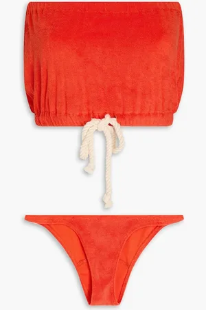 Lisa Marie Fernandez Victor strapless stretch-cotton terry bikini - Red