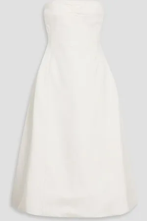 Khaite Blume strapless twill midi dress