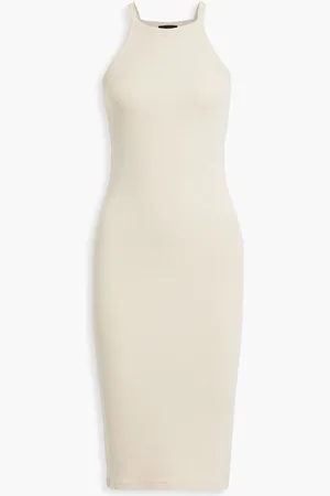ATM Anthony Thomas Melillo Ribbed stretch-modal jersey midi dress - White