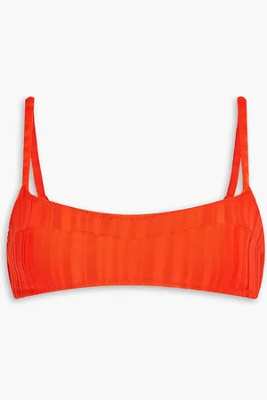 Solid Ribbed bikini top - Red