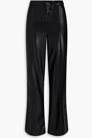 Simkhai Faux stretch-leather flared pants