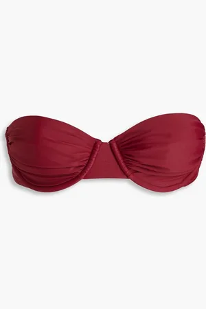 Peony Ruched stretch-ECONYL underwired bandeau bikini top