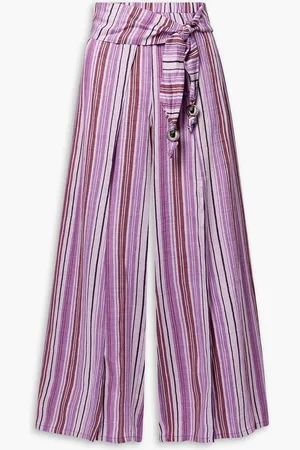 Lisa Marie Fernandez Farrah striped linen-blend gauze wide-leg pants