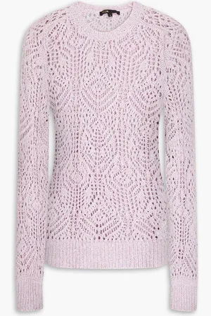 Maje Open-knit sweater - Purple