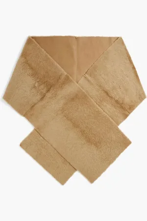 KARL DONOGHUE Reversible shearling scarf - Neutral
