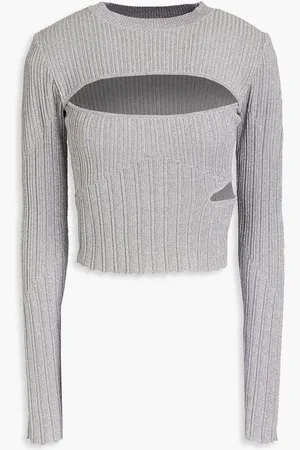 Nicholas Cutout metallic ribbed-knit top - Metallic