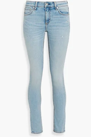 RAG&BONE Cate faded mid-rise skinny jeans - Blue