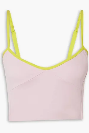 ERNEST LEOTY Alizee cropped two-tone stretch top - Pink