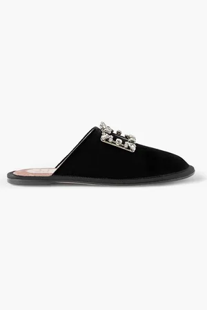 Roger Vivier Hotel Vivier crystal-embellished velvet slippers