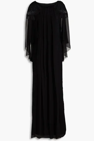 Alberta Ferretti Cape-effect silk-chiffon gown