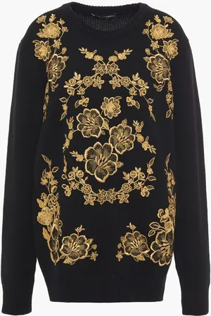 Dolce & Gabbana Metallic embroidered cashmere sweater