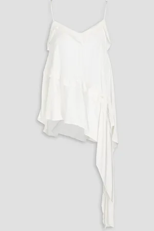 PALMER / HARDING Ruffled satin top - White