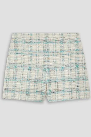Lisa Marie Fernandez Checked cotton-blend tweed shorts - White