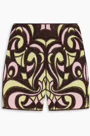 Puccini Embroidered gauze shorts - Yellow