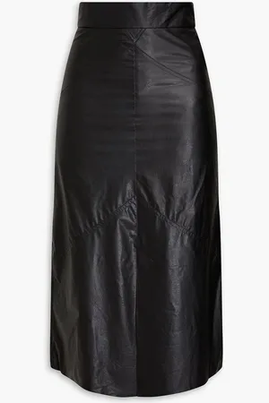 Isabel Marant Domi modal-blend faux leather midi skirt
